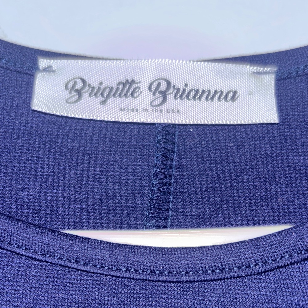 Brigitte Brianna Navy/ Dark Blue Midi A Line, Fit and Flare Dress - Picture 3 of 8